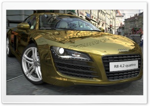Audi R8 4.2 Quattro Gold Ultra HD Wallpaper for 4K UHD Widescreen desktop, tablet & smartphone