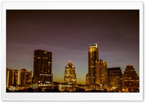 Austin Skyline At Night Ultra HD Wallpaper for 4K UHD Widescreen desktop, tablet & smartphone