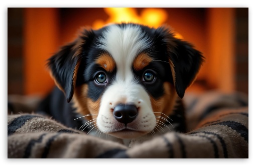 Australian Shepherd Puppy UltraHD Wallpaper for Widescreen 16:10 ;