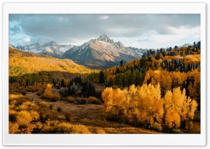 Autumn, Golden Trees, Mountain Landscape Ultra HD Wallpaper for 4K UHD Widescreen Desktop, Lockscreen, Screensaver, TV, Tablet, Smartphone