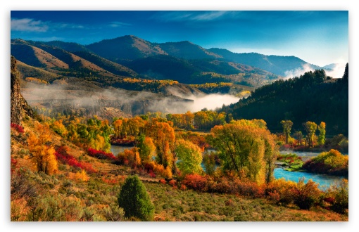 Autumn Landscape on the Snake River Idaho UltraHD Wallpaper for UHD 16:9 ; HD 16:9 ; UltraWide 21:9 24:10 32:9 32:10 ; Widescreen 16:10 ; Tablet 1:1 ; Mobile 9:16 9:19.5 9:20 9:21 9:22 ; Dual 16:10 16:9 ;