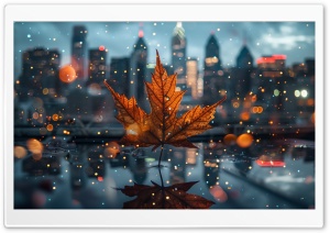 Autumn, Leaf, City, Bokeh Ultra HD Wallpaper for 4K UHD Widescreen Desktop, Lockscreen, Screensaver, TV, Tablet, Smartphone