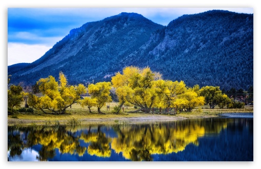 Autumn Yellow Trees Reflection, Palmer Lake UltraHD Wallpaper for UHD 16:9 ; HD 16:9 ; UltraWide 21:9 24:10 ; Widescreen 16:10 5:3 ; Fullscreen 4:3 5:4 3:2 ; Tablet 1:1 ; Mobile 9:16 2:3 3:5 3:4 ;