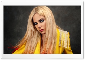 Avril Lavigne in Yellow Photoshoot 4K UHD Wallpaper for Widescreen and UltraWide Desktop, UltraHD TV, Smartphone, Tablet