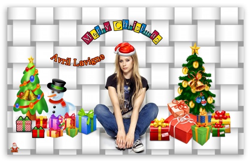 Avril Lavigne X'mas 004 UltraHD Wallpaper for Widescreen 16:10 ;