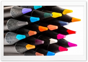 Back To School -  Colored Black Wooden Pencils Ultra HD Wallpaper for 4K UHD Widescreen desktop, tablet & smartphone