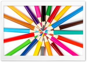 Back To School - Colored Pencils Background Ultra HD Wallpaper for 4K UHD Widescreen desktop, tablet & smartphone