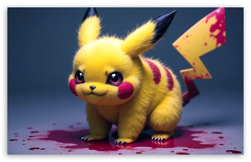 Bad Cute Pikachu Realistic Art UltraHD Wallpaper for UHD 16:9 ; HD 16:9 ; UltraWide 21:9 24:10 ; Widescreen 16:10 5:3 ; Fullscreen 4:3 5:4 3:2 ; Tablet 1:1 ; Mobile 9:16 10:16 2:3 3:5 3:4 ;