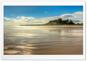 Bamburgh Castle, Beach, Northumberland, England Ultra HD Wallpaper for 4K UHD Widescreen desktop, tablet & smartphone