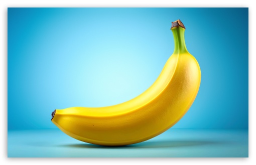 Banana, Fruit, Asthetic, Blue Background UltraHD Wallpaper for UHD 16:9 ; HD 16:9 ; Widescreen 16:10 5:3 ; Fullscreen 4:3 5:4 3:2 ; Tablet 1:1 ;