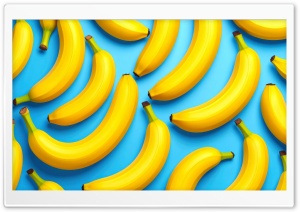 Bananas, Fruits, Aesthetic, Pattern 4K UHD Wallpaper for Widescreen and UltraWide Desktop, UltraHD TV, Smartphone, Tablet