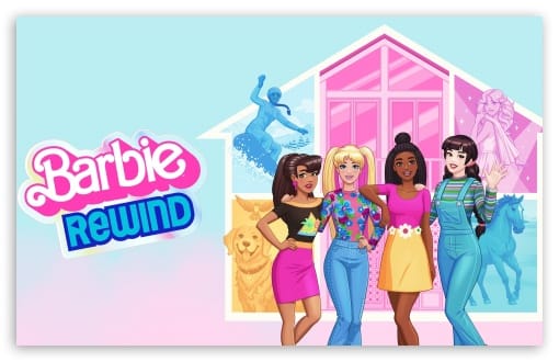 Barbie Rewind Retro Video Game UltraHD Wallpaper for UHD 16:9 ; HD 16:9 ; UltraWide 21:9 24:10 32:9 32:10 ; Widescreen 16:10 ; Tablet 1:1 ; Dual 16:10 16:9 ;