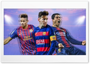 Barcelona Trio - Messi, Suarez and Neymar Ultra HD Wallpaper for 4K UHD Widescreen desktop, tablet & smartphone