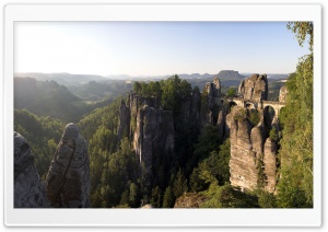 Bastei Bridge, Saxon Switzerland, Saxony, Germany Ultra HD Wallpaper for 4K UHD Widescreen desktop, tablet & smartphone