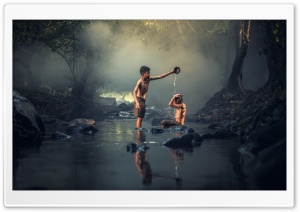 Bathing in a Creek Ultra HD Wallpaper for 4K UHD Widescreen desktop, tablet & smartphone