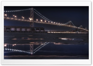 Bay Bridge At Night Ultra HD Wallpaper for 4K UHD Widescreen desktop, tablet & smartphone