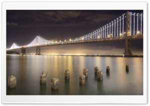 Bay Bridge By Night   San Francisco Ultra HD Wallpaper for 4K UHD Widescreen desktop, tablet & smartphone