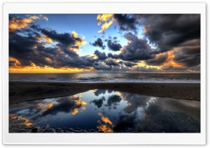 Beach, Dark Clouds, Sea Ultra HD Wallpaper for 4K UHD Widescreen desktop, tablet & smartphone