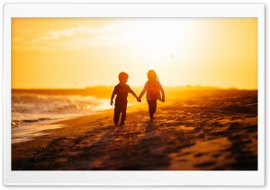 Beach, Sea, Children Ultra HD Wallpaper for 4K UHD Widescreen desktop, tablet & smartphone