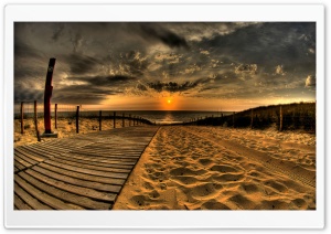 Beach Sunset HDR 4K UHD Wallpaper for Widescreen and UltraWide Desktop, UltraHD TV, Smartphone, Tablet