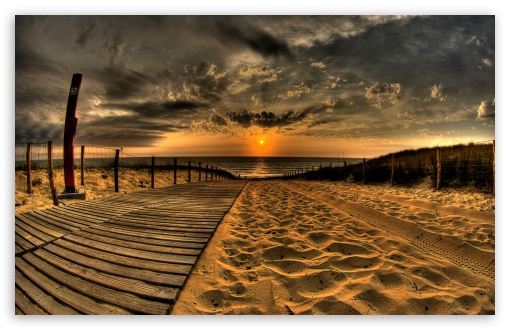 Beach Sunset HDR UltraHD Wallpaper for Widescreen 16:10 ;