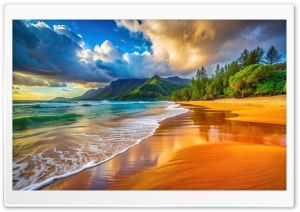 Beach, Wave, Vacation, Summer, Travel, Clouds 4K UHD Wallpaper for Widescreen and UltraWide Desktop, UltraHD TV, Laptop, Tablet, Smartphone