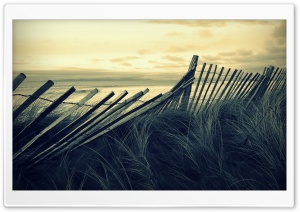 Beach Wooden Fence Ultra HD Wallpaper for 4K UHD Widescreen desktop, tablet & smartphone