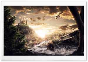 Bear standing in the water Ultra HD Wallpaper for 4K UHD Widescreen desktop, tablet & smartphone
