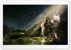 Beast of Reincarnation, Emma the Sealer and her dog Koo 4K UHD Wallpaper for Widescreen and UltraWide Desktop, UltraHD TV, Smartphone, Tablet