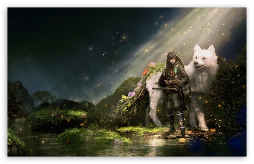 Beast of Reincarnation, Emma the Sealer and her dog Koo UltraHD Wallpaper for UHD 16:9 ; HD 16:9 ; UltraWide 21:9 24:10 32:9 32:10 ; Widescreen 16:10 ; Tablet 1:1 ; Mobile 9:16 9:19.5 9:20 ; Dual 16:10 16:9 ;