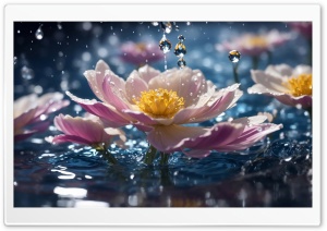 Beautiful Aesthetic Flowers and Water Ultra HD Wallpaper for 4K UHD Widescreen desktop, tablet & smartphone