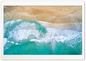 Beautiful Beach Waves Drone Photography Ultra HD Wallpaper for 4K UHD Widescreen desktop, tablet & smartphone