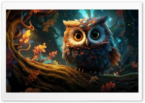 Beautiful Big Eyed Owl Artwork Ultra HD Wallpaper for 4K UHD Widescreen Desktop, Lockscreen, Screensaver, TV, Tablet, Smartphone