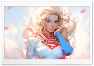 Beautiful Blonde Supergirl Drawing Ultra HD Wallpaper for 4K UHD Widescreen desktop, tablet & smartphone