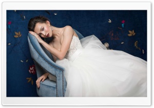 Beautiful Bride, Blue Chair, Room Ultra HD Wallpaper for 4K UHD Widescreen desktop, tablet & smartphone