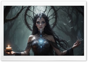 Beautiful Dark Witch Art Ultra HD Wallpaper for 4K UHD Widescreen desktop, tablet & smartphone