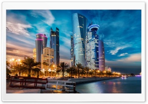 Beautiful Doha City, Qatar 4K UHD Wallpaper for Widescreen and UltraWide Desktop, UltraHD TV, Smartphone, Tablet