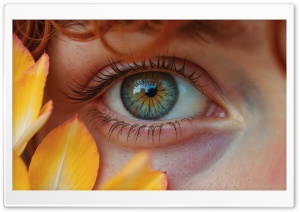 Beautiful Ginger Girl Eye Macro 4K UHD Wallpaper for Widescreen and UltraWide Desktop, UltraHD TV, Smartphone, Tablet