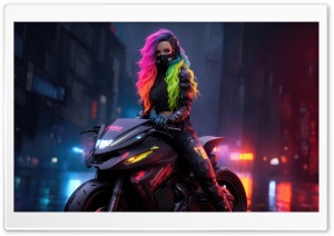 Beautiful Girl Biker Art Ultra HD Wallpaper for 4K UHD Widescreen desktop, tablet & smartphone