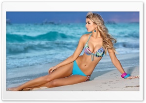 Beautiful Girl In Blue Bikini Ultra HD Wallpaper for 4K UHD Widescreen desktop, tablet & smartphone