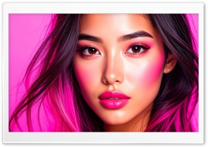 Beautiful, Girl, Pink, Beauty, Aesthetic 4K UHD Wallpaper for Widescreen and UltraWide Desktop, UltraHD TV, Smartphone, Tablet