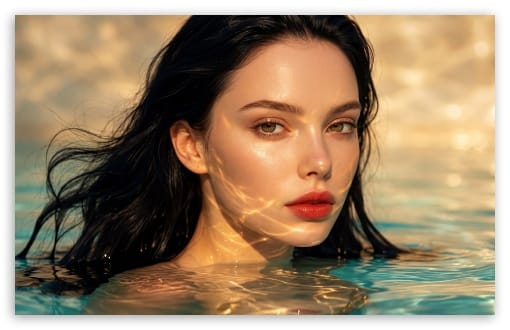 Beautiful Girl Relaxing in the Water UltraHD Wallpaper for UHD 16:9 ; HD 16:9 ; UltraWide 21:9 24:10 32:9 32:10 ; Widescreen 16:10 ; Tablet 1:1 ; Mobile 9:16 9:19.5 9:20 9:21 9:22 ; Dual 16:10 16:9 ;