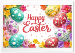 Beautiful Happy Easter Greeting 4K UHD Wallpaper for Widescreen and UltraWide Desktop, UltraHD TV, Smartphone, Tablet