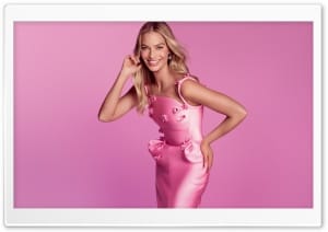 Beautiful Margot Robbie in Pink 4K UHD Wallpaper for Widescreen and UltraWide Desktop, UltraHD TV, Smartphone, Tablet