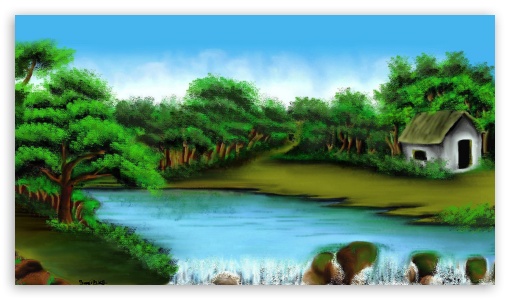 Oilpastel Scenery Drawing || Beautiful Scenery Drawing || Violet Tree  Scenery Drawing - YouTube