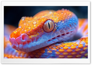 Beautiful Orange Snake Macro Ultra HD Wallpaper for 4K UHD Widescreen Desktop, Lockscreen, Screensaver, TV, Tablet, Smartphone