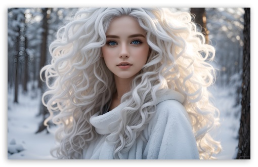 Beautiful Platinum Blonde Long  and Curly Hair Girl Art UltraHD Wallpaper for UHD 16:9 ; HD 16:9 ; UltraWide 21:9 24:10 32:9 32:10 ; Widescreen 16:10 5:3 ; Fullscreen 4:3 5:4 3:2 ; Tablet 1:1 ; Mobile 9:16 9:19.5 9:20 10:16 2:3 3:5 3:4 ; Dual 16:10 5:3 16:9 4:3 5:4 3:2 ;