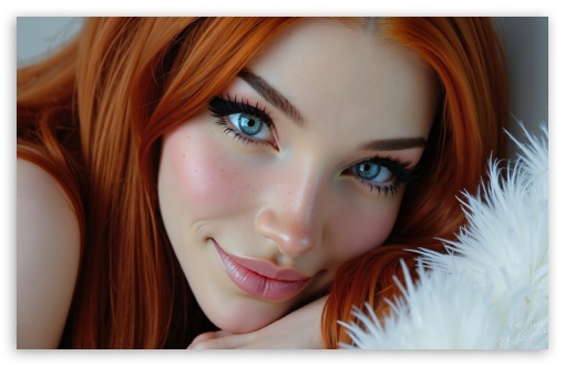 Beautiful Redhead Girl Digital Art UltraHD Wallpaper for UHD 16:9 ; HD 16:9 ; Widescreen 16:10 5:3 ; Fullscreen 4:3 5:4 3:2 ;