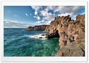 Beautiful Sea Coast With Rocks Ultra HD Wallpaper for 4K UHD Widescreen Desktop, Lockscreen, Screensaver, TV, Tablet, Smartphone