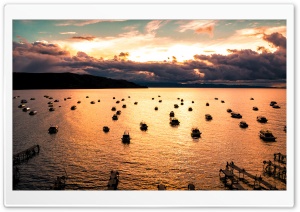 Beautiful Sunset, Lake Titicaca HD Ultra HD Wallpaper for 4K UHD Widescreen desktop, tablet & smartphone
